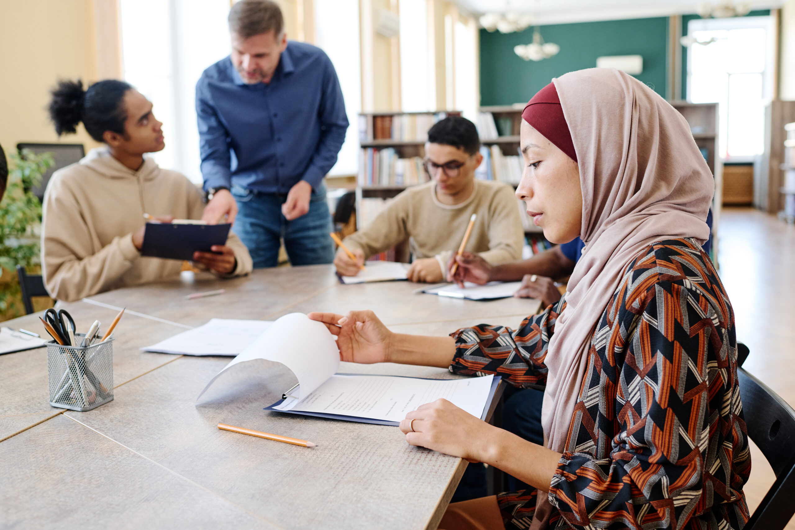 Muslim Woman During Class